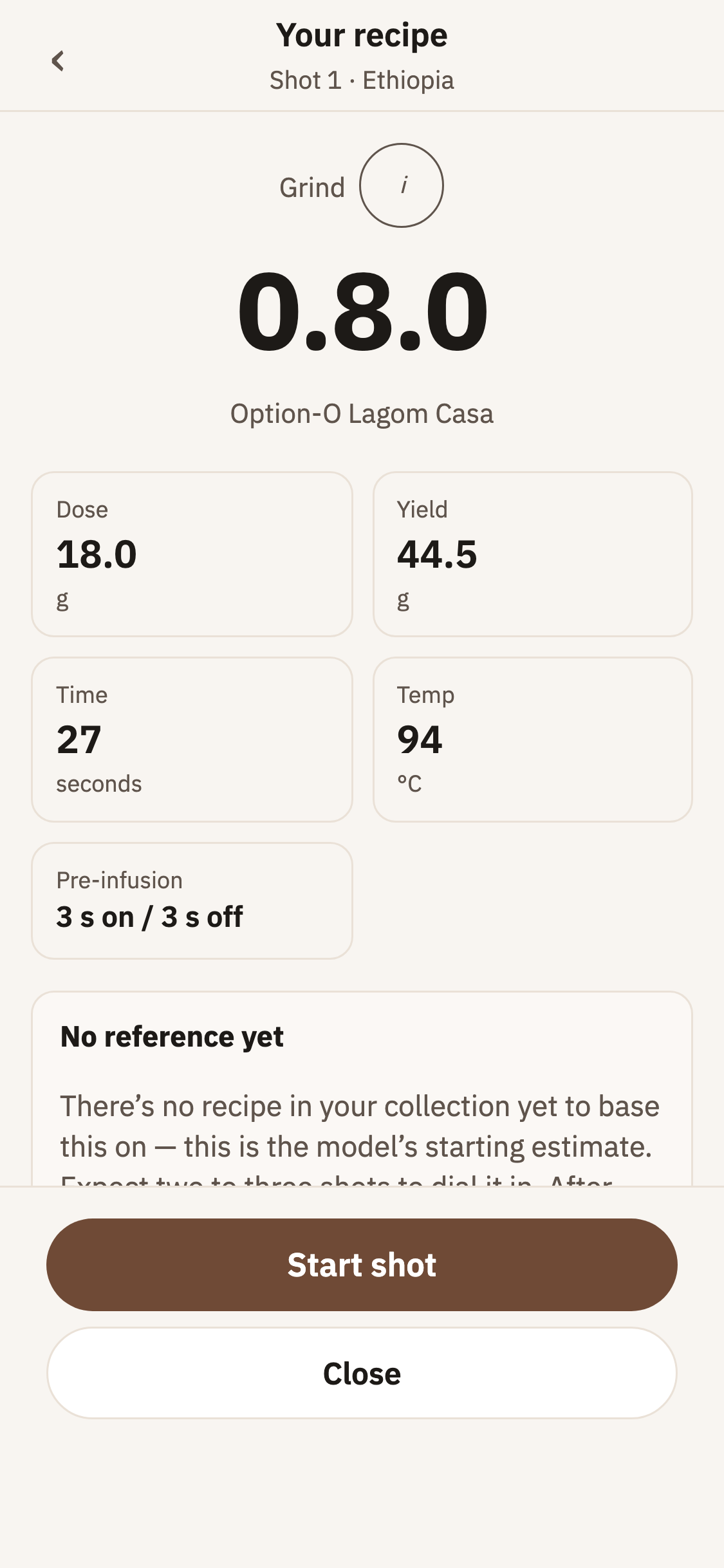 The recipe for the new beans in the app