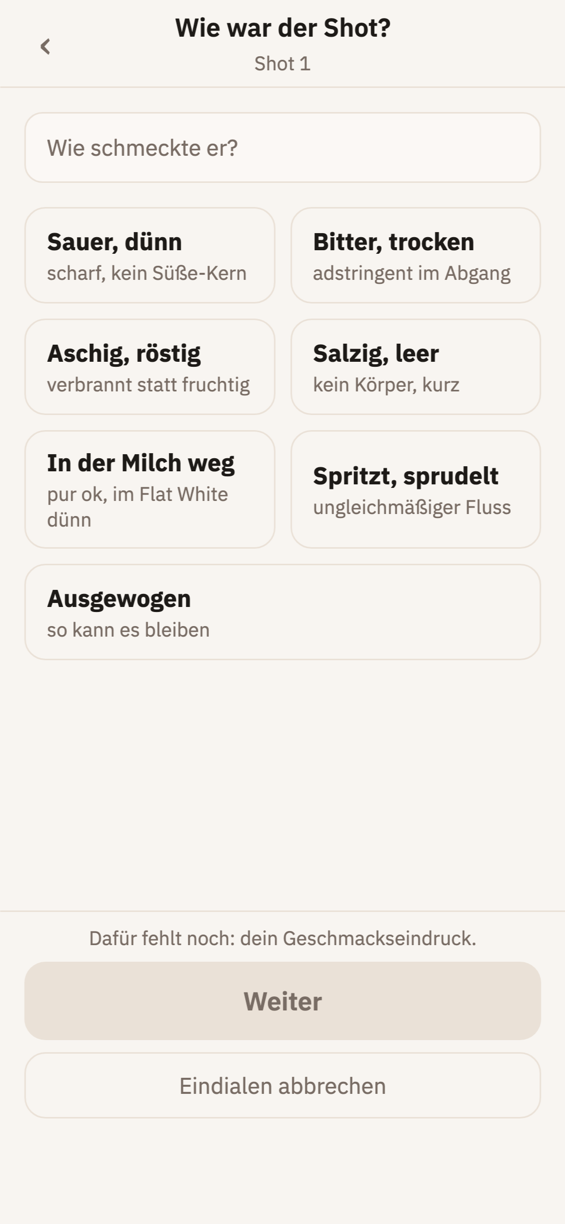 Einen Shot bewerten